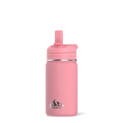 Mini 14oz Stainless Steel Kids Water Bottle With Straw Lid- Bubblegum