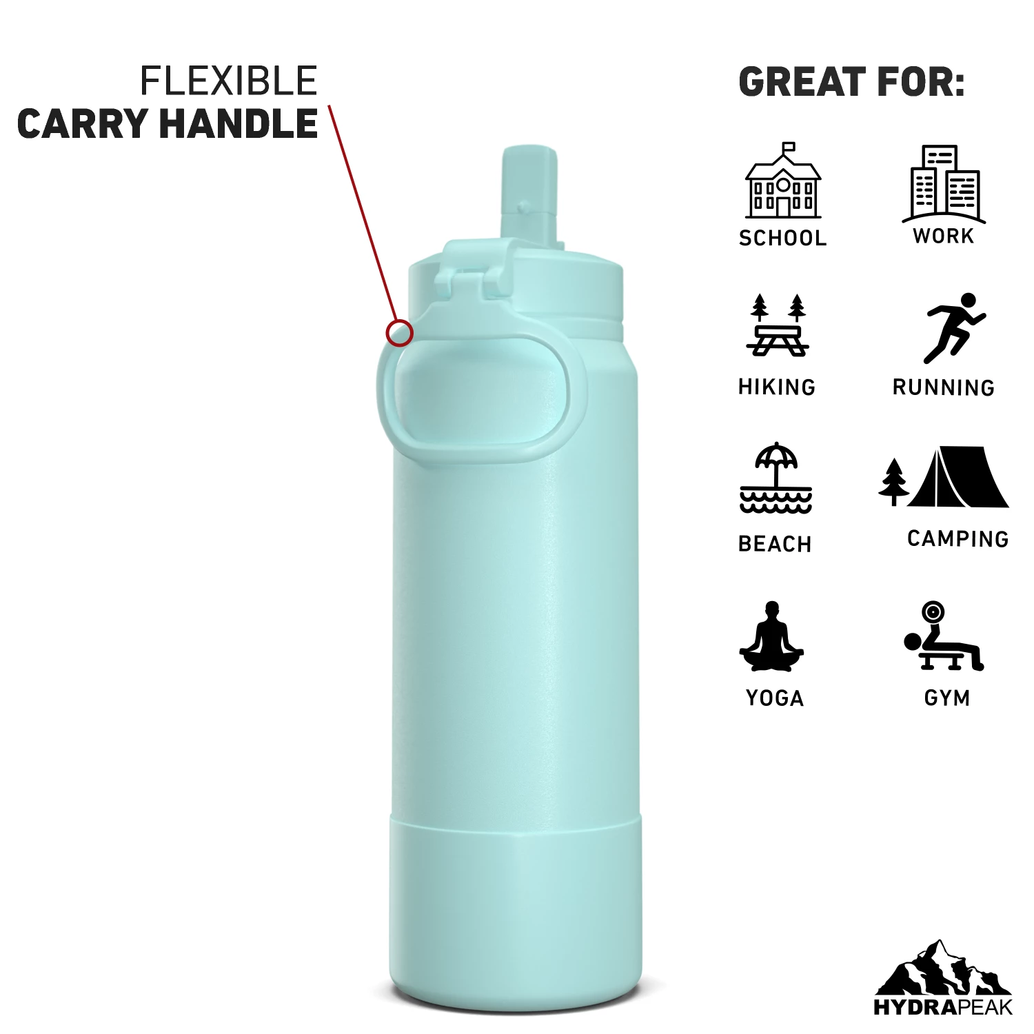26oz Insulated Water Bottles With Matching Straw Lid And Rubber Boot - Alpine 7 26oz Insulated Water Bottles With Matching Straw Lid And Rubber Boot - Alpine - Image 5
