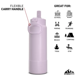 26oz Insulated Water Bottles With Matching Straw Lid And Rubber Boot - Blush -HYDRAPEAK Sales 26ozsportbootSTRAWbackBlus