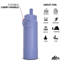 26oz Insulated Water Bottles With Matching Straw Lid And Rubber Boot - Iris 12 26oz Insulated Water Bottles With Matching Straw Lid And Rubber Boot - Iris -HYDRAPEAK Sales 26ozsportbootSTRAWbackiri