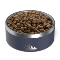 4 Cup Stainless Steel Dog Bowls For Water Or Food- Navy -HYDRAPEAK Sales 32DogBowl WithFood Navy PC