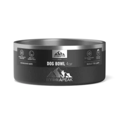4 Cup Stainless Steel Dog Bowls For Water Or Food - Black -HYDRAPEAK Sales 32DogBowl withSleeve Black PC