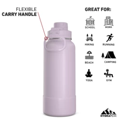 32oz Insulated Water Bottles With Matching Chug Lid And Rubber Boot- Blush 10 32oz Insulated Water Bottles With Matching Chug Lid And Rubber Boot- Blush -HYDRAPEAK Sales 32ozsportchugBACKBlus
