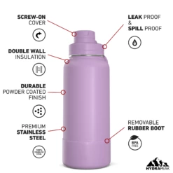 32oz Insulated Water Bottles With Matching Chug Lid And Rubber Boot - Mauve -HYDRAPEAK Sales 32ozsportchugturnMauve 07f4f735 3f78 4602 a747 55216af9f5bc