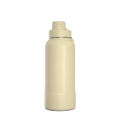 32oz Insulated Water Bottles With Matching Chug Lid And Rubber Boot- Modern Cream