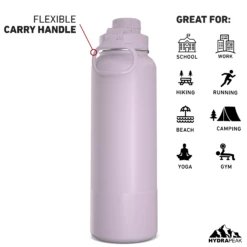 40oz Insulated Water Bottles With Matching Chug Lid And Rubber Boot - Blush -HYDRAPEAK Sales 40ozCHUGbackBlush