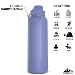 40oz Insulated Water Bottles With Matching Chug Lid And Rubber Boot - Iris 9 40oz Insulated Water Bottles With Matching Chug Lid And Rubber Boot - Iris -HYDRAPEAK Sales 40ozCHUGbackIris