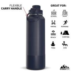 40oz Insulated Water Bottles With Matching Chug Lid And Rubber Boot- Navy -HYDRAPEAK Sales 40ozCHUGbackNavy 7f3ce925 587d 40f7 9441 3ac6931f58b8