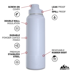 40oz Insulated Water Bottles With Matching Chug Lid And Rubber Boot- Ice 8 40oz Insulated Water Bottles With Matching Chug Lid And Rubber Boot- Ice -HYDRAPEAK Sales 40ozCHUGfrontIce 03d79432 98a4 47dd 999e 74e79551a6d6