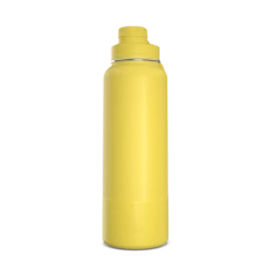 40oz Insulated Water Bottles With Matching Chug Lid And Rubber Boot - Lemon