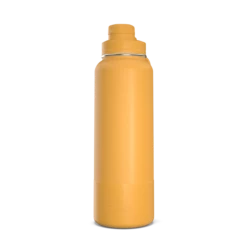 40oz Insulated Water Bottles With Matching Chug Lid And Rubber Boot- Tangerine