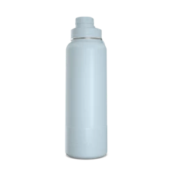 40oz Insulated Water Bottles With Matching Chug Lid And Rubber Boot- Powder Blue