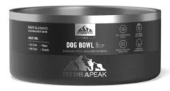 8 Cup Stainless Steel Dog Bowls For Water Or Food - Black -HYDRAPEAK Sales 64DogBowl WithSleeve Black PC
