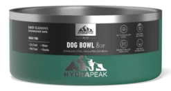 8 Cup Stainless Steel Dog Bowls For Water Or Food- Forest -HYDRAPEAK Sales 64DogBowl WithSleeve Forest PC