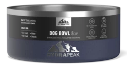 8 Cup Stainless Steel Dog Bowls For Water Or Food - Navy -HYDRAPEAK Sales 64DogBowl WithSleeve Navy PC