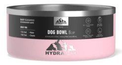 8 Cup Stainless Steel Dog Bowls For Water Or Food - Pink -HYDRAPEAK Sales 64DogBowl WithSleeve Pink PC
