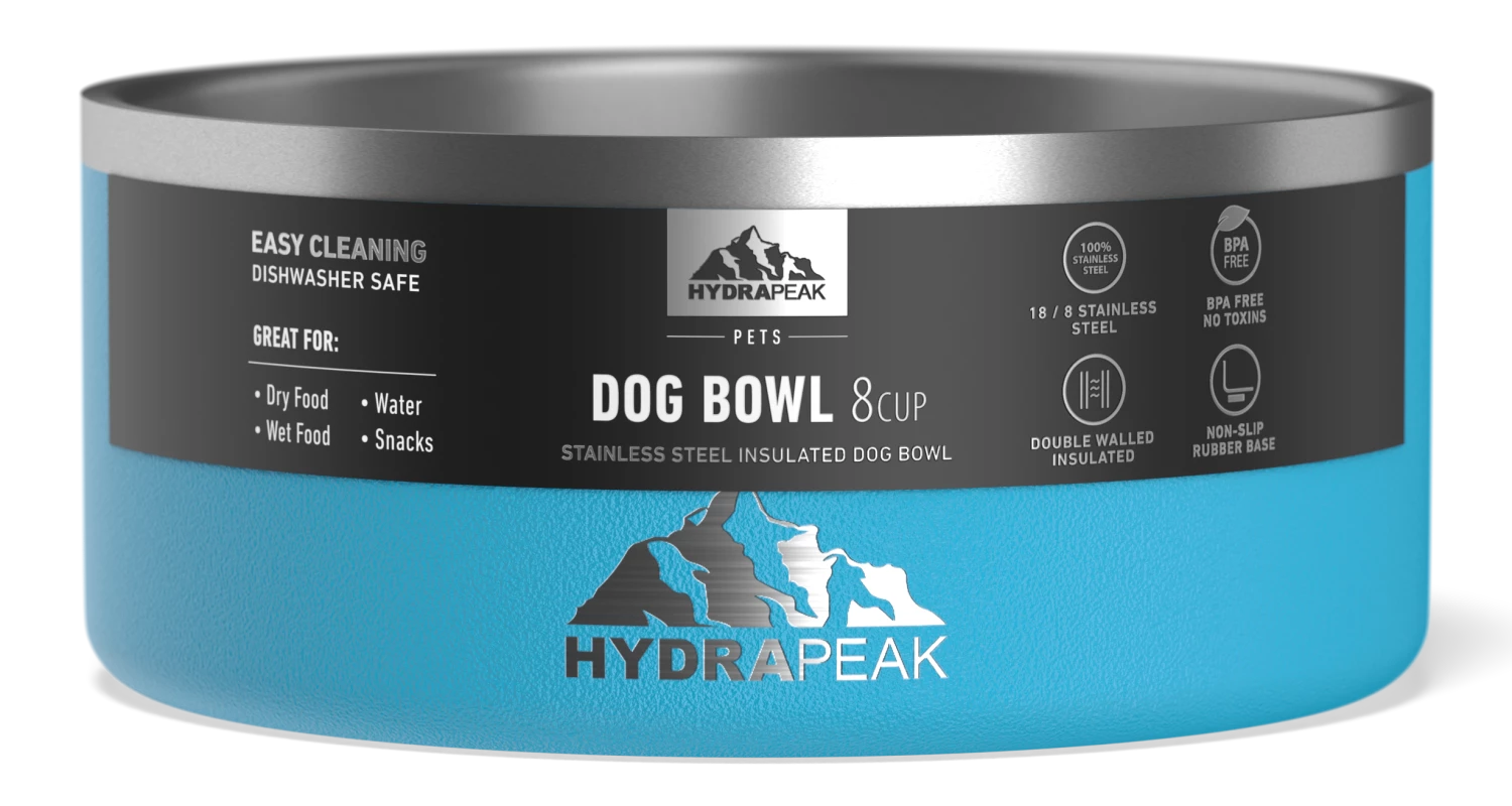 8 Cup Stainless Steel Dog Bowls For Water Or Food - Sky 5 8 Cup Stainless Steel Dog Bowls For Water Or Food - Sky - Image 3