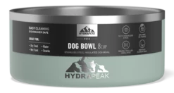 8 Cup Stainless Steel Dog Bowls For Water Or Food - Teal -HYDRAPEAK Sales 64DogBowl WithSleeve Teal PC