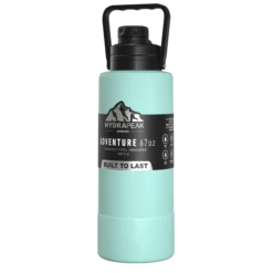 Adventure 67oz Insulated Water Bottle With Handle And Matching Rubber Boot - Aqua