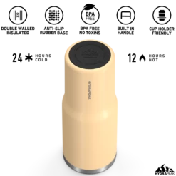 Nomad 32 Oz Tumbler With Handle And Straw Lid - Creamsicle -HYDRAPEAK Sales HP Nomad 32 BottomView Creamsicle