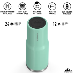 Nomad 32oz Tumbler With Handle And Straw Lid - Pale Sage -HYDRAPEAK Sales HP Nomad 32 BottomView PaleSage