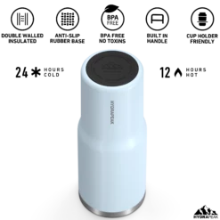 Nomad 32oz Tumbler With Handle And Straw Lid- Powder Blue -HYDRAPEAK Sales HP Nomad 32 BottomView PowderBlue