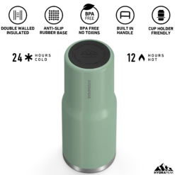 Nomad 32 Oz Tumbler With Handle And Straw Lid - Sage -HYDRAPEAK Sales HP Nomad 32 BottomView Sage