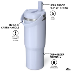 Nomad 32 Oz Tumbler With Handle And Straw Lid - Ice -HYDRAPEAK Sales HP Nomad 32 Iceberg Turned