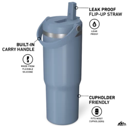 Nomad 32 Oz Tumbler With Handle And Straw Lid- Modern Blue 8 Nomad 32 Oz Tumbler With Handle And Straw Lid- Modern Blue -HYDRAPEAK Sales HP Nomad 32 ModernBlue Turned