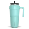 Roadster 40oz Tumbler With Handle And 2-in-1 Straw Lid- Aqua -HYDRAPEAK Sales HP ROADSTER Aqua Front NoSleeve