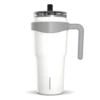 Roadster 40oz Tumbler With Handle And 2-in-1 Straw Lid - White 1 Roadster 40oz Tumbler With Handle And 2-in-1 Straw Lid - White -HYDRAPEAK Sales HP ROADSTER White Front NoSleeve