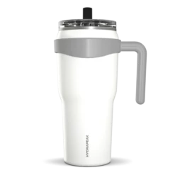 Roadster 40oz Tumbler With Handle And 2-in-1 Straw Lid - White