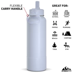 40oz Insulated Water Bottles With Matching Straw Lid And Rubber Boot - Ice -HYDRAPEAK Sales HP SPORTBOOT 40 Back 20d Iceberg 1d8cce5e 43d4 423f 8643 4df515fb12a1