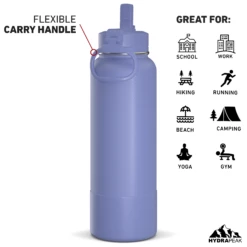 40oz Insulated Water Bottles With Matching Straw Lid And Rubber Boot- Iris 9 40oz Insulated Water Bottles With Matching Straw Lid And Rubber Boot- Iris -HYDRAPEAK Sales HP SPORTBOOT 40 Back 20d Iris