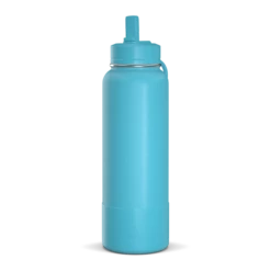 40oz Insulated Water Bottles With Matching Straw Lid And Rubber Boot - Belize