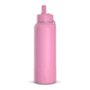40oz Insulated Water Bottles With Matching Straw Lid And Rubber Boot - Bubblegum