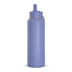 40oz Insulated Water Bottles With Matching Straw Lid And Rubber Boot- Iris