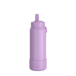 26oz Insulated Water Bottles With Matching Straw Lid And Rubber Boot- Mauve