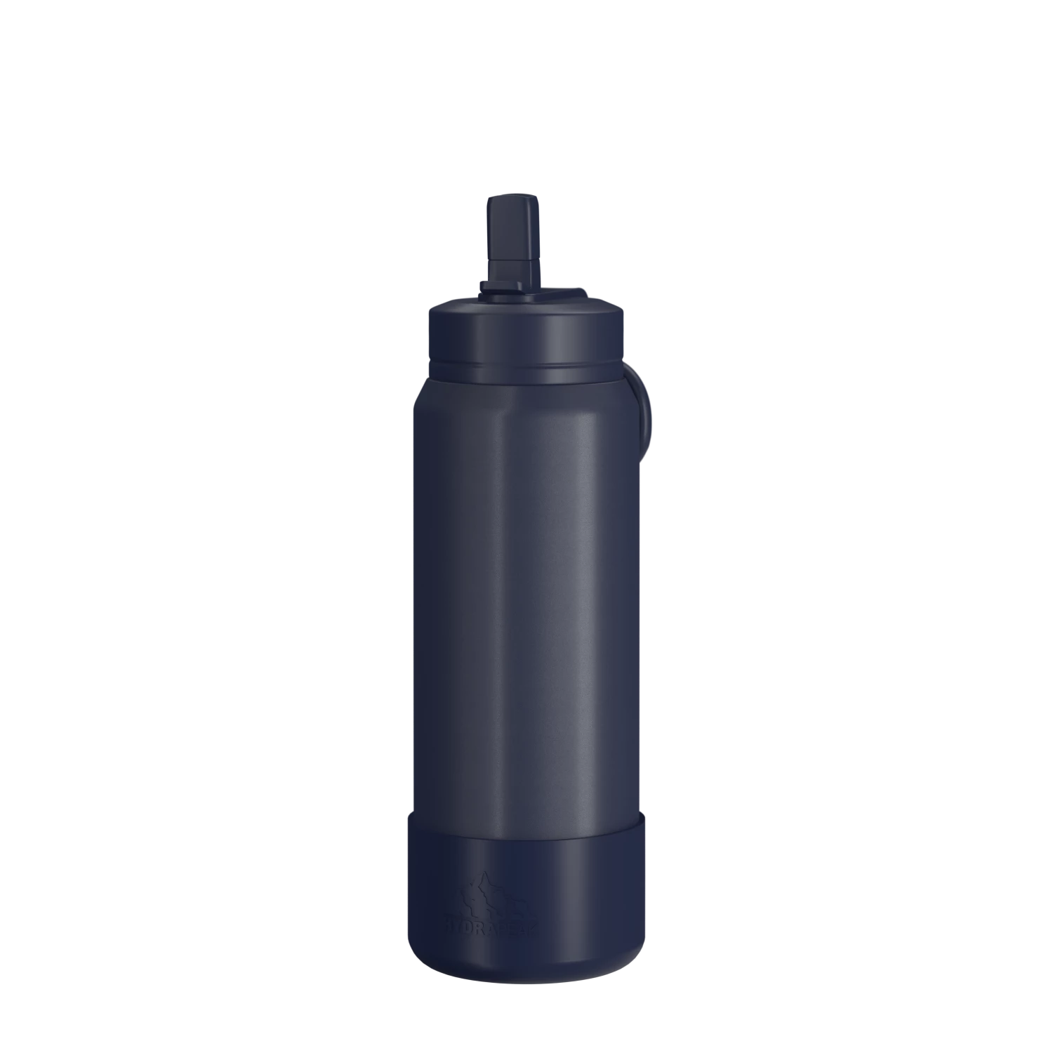 26oz Insulated Water Bottles With Matching Straw Lid And Rubber Boot - Navy 3 26oz Insulated Water Bottles With Matching Straw Lid And Rubber Boot - Navy