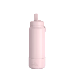 26oz Insulated Water Bottles With Matching Straw Lid And Rubber Boot - Seashell