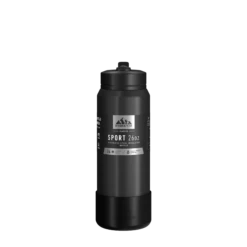 26oz Insulated Water Bottles With Matching Straw Lid And Rubber Boot- Black -HYDRAPEAK Sales HP SportBoot 26 FrontwSleeve Black 04