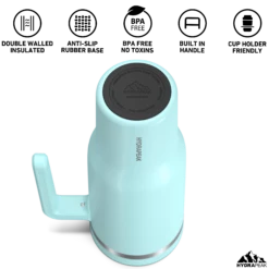 Voyager 40 Oz Tumbler With Handle And Straw Lid- Alpine -HYDRAPEAK Sales HP Voyager 40 BottomView Alpine