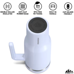 Voyager 40 Oz Tumbler With Handle And Straw Lid- Ice -HYDRAPEAK Sales HP Voyager 40 BottomView Iceberg