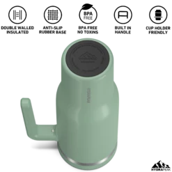Voyager 40 Oz Tumbler With Handle And Straw Lid - Sage -HYDRAPEAK Sales HP Voyager 40 BottomView Sage
