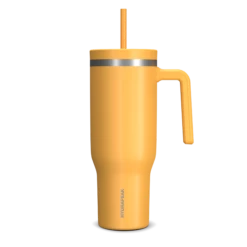 Voyager 40 Oz Tumbler With Handle And Straw Lid- Tangerine