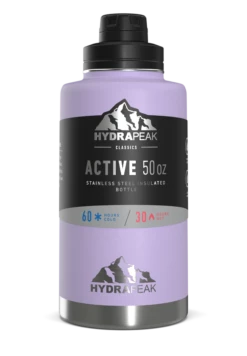 50oz Stainless Steel Insulated Large Water Bottle With Chug Lid - Lavender 8 50oz Stainless Steel Insulated Large Water Bottle With Chug Lid - Lavender -HYDRAPEAK Sales HP Wide 50 Chug DLavenderSleeve