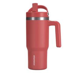 Voyager Kid's 18 Oz Tumbler With Handle And Straw Lid - Faded Red