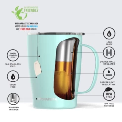 SAVOR 18oz Stainless Steel Insulated Travel Mug- Aqua 9 SAVOR 18oz Stainless Steel Insulated Travel Mug- Aqua -HYDRAPEAK Sales aquainfo aeadd85a a2dc 4390 a90b f53dbbb869b4