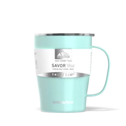 SAVOR 18oz Stainless Steel Insulated Travel Mug- Aqua 8 SAVOR 18oz Stainless Steel Insulated Travel Mug- Aqua -HYDRAPEAK Sales aquasleeveMain