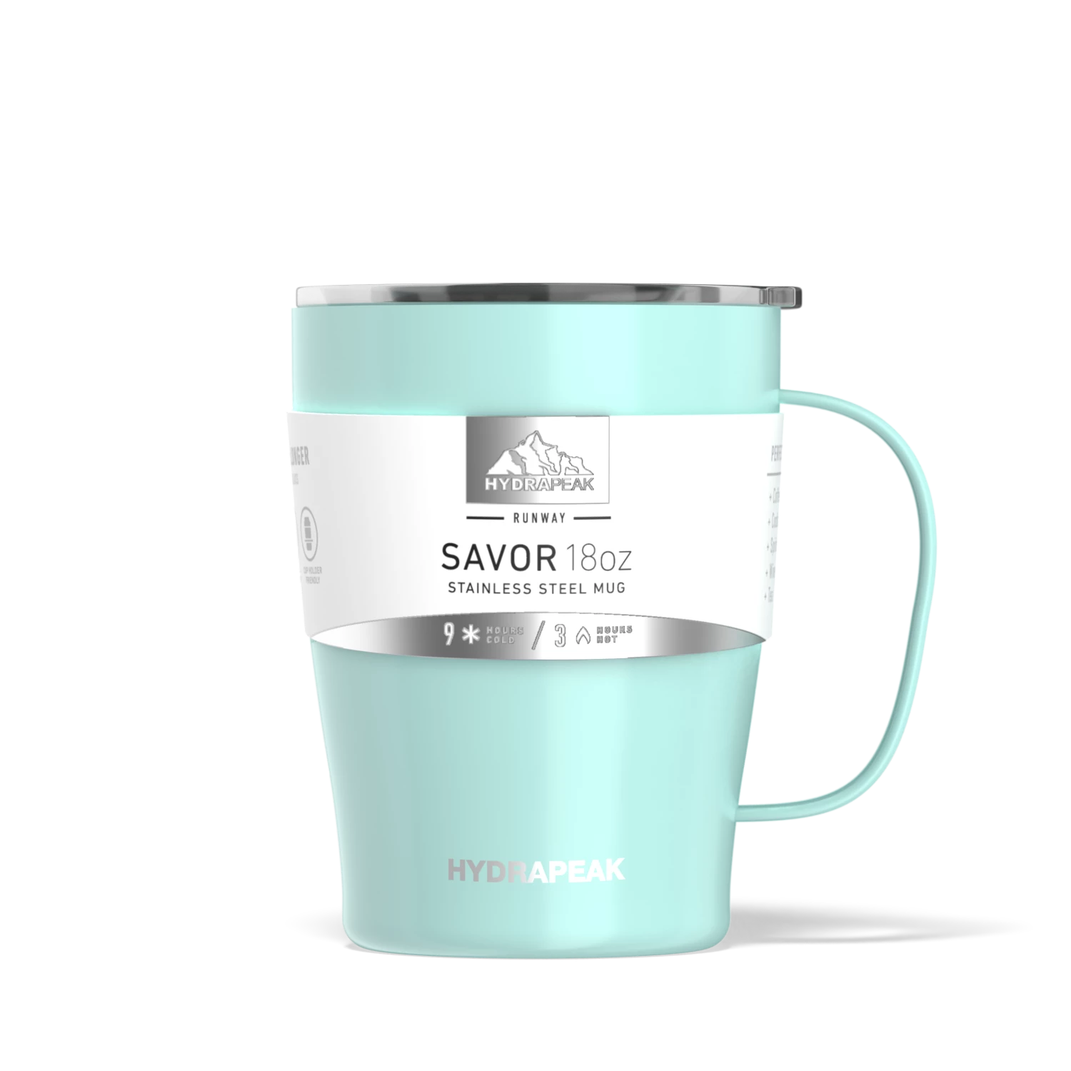 SAVOR 18oz Stainless Steel Insulated Travel Mug- Aqua 5 SAVOR 18oz Stainless Steel Insulated Travel Mug- Aqua - Image 3